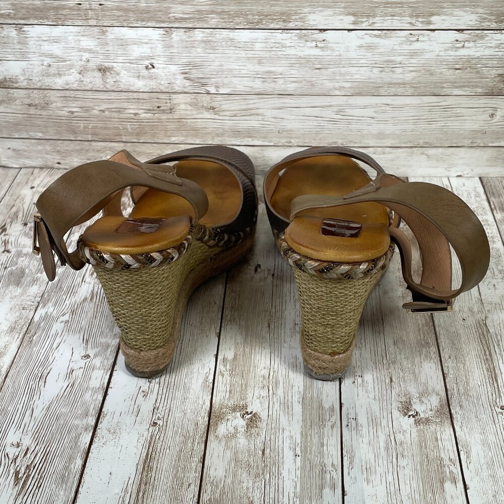 PATRIZIA by Spring Step Brigid Women's 9 (EUR 40) Brown Wedge Shoes Sandals EUC - Picture 4 of 9